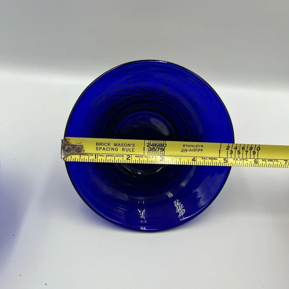 Small Vibrant Cobalt Blue Vintage Glass Bowls 5.25